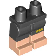 Hips with Black Legs and Light Nougat Boots Pattern with Shorts with Yellow Bat Print