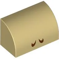 Brick Curved 1 x 2 x 1 No Studs, Reddish Brown Lines (Nostrils) Print