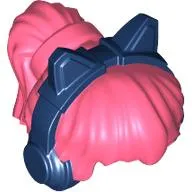 Hair, High Ponytail with Dark Blue Headphones, Cat Ears pattern