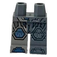 Hips and Sand Blue Left Leg, Light Bluish Gray Right Leg with Nexo Knights Armor print