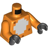 Torso Pixelated White Stomach Print, Orange Arms, Black Hands