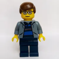 Peter Parker in Sand Blue Jacket with Blue and Dark Blue Striped Shirt