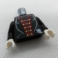 Torso Suit, Red Shirt, Gold Clasps Print (Vampire), Black Arms, White Hands