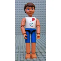 Belville Figure Articulated Elbows, Child, Male, Brown Hair, White Shirt with Red Kite, Blue Short Pants