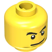 Minifig Head, Eyebrows, Crows Feet with Open Mouth Scared / Mischievous Print