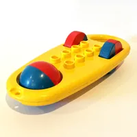 Duplo Rattle Oblong with 2 Red and Blue Wheels and 1 Red and Blue Ball Wheel at Front
