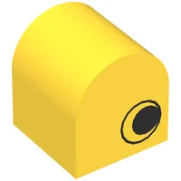 Duplo Brick 2 x 2 x 2 Curved Top with Eye Print on Two Sides