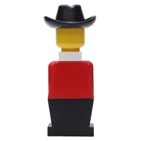 LEGOLAND Red Torso, Black Legs, Black Cowboy Hat, White Scarf