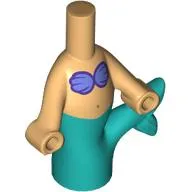 Microdoll Body Mermaid with Blue Violet Shells, Dark Turquoise Tail print