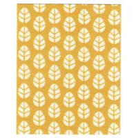 Duplo Blanket, Bright Light Orange with Leaves with Print