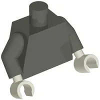 Torso, Dark Gray Arms, White Hands [Plain]