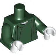 Torso Robe with White Neck Print (Voldemort), Dark Green Arms, White Hands
