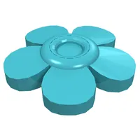 Headwear Accessory Flower with 5 Smooth Petals and Pin