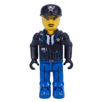 Juniors Midifig, Jack Stone, Police - Blue Legs, Black Jacket, Black Cap with Star