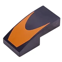 Slope Curved 2 x 1 No Studs with Orange Shape print