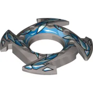 Ring 4 x 4 with 2 x 2 Hole and 4 Arrow Ends with Blue Scales Print (Ninjago Spinner Crown)