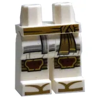 Hips and White Legs with Dark Tan Sash, Gold/Dark Orange Knee Pads, Robe Tails print