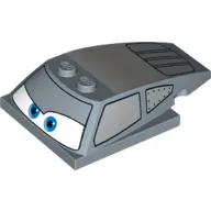 Wedge Curved 6 x 4 x 1 1/3 with 4 x 4 Base with Blue Eyes, Windows Print (Lightning McQueen)
