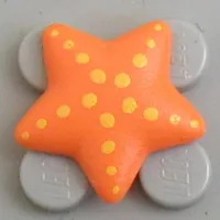 Clikits Icon, Star 2 x 2 Small with Pin [Polished] Yellow Spots as Starfish Print