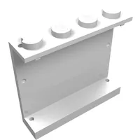 Panel 1 x 4 x 3 - Solid Studs with Red Stripe Print [6691]