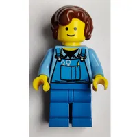 Medium Blue Torso, Blue Overalls, Reddish Brown Hair