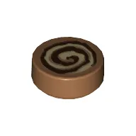 Tile Round 1 x 1 with Cinnamon Roll Print
