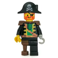 Pirate - Captain, Light Gray Hook, Bicorne with Skull, 3626a