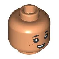 Minifig Head Isabella Delgado, Black Eyebrows, Open Mouth in Aww/Scared