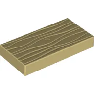 Duplo Tile 2 x 4 with Wood Grain Pattern