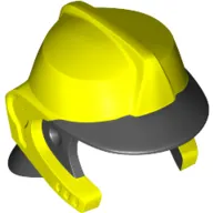 Helmet with Black Peak and Neck Protector Pattern