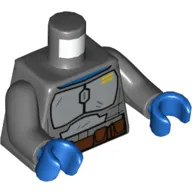 Torso Armor, Light Bluish Gray Panels, Reddish Brown Belt print (Bo-Katan Kryze), Dark Bluish Gray Arms, Blue Hands