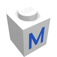 Brick 1 x 1 with Blue M Print