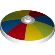 Dish 4 x 4 Inverted [Radar] with Red, Blue, Yellow, and Lime Stripes Print