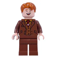 George Weasley in Reddish Brown Suit, Dark Red Tie