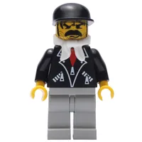 Man - Black Jacket, Light Gray Legs, White Bandanna, Black Cap