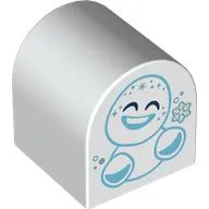 Duplo Brick 2 x 2 x 2 Curved Top with Snowgie print