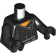 Torso, Jacket,, White Trim, Bright Light Orange Chest, Pearl Dark Grey Chain print, Black Arms and Hands