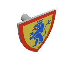 Shield Triangular with Blue Lion, and Yellow Background Print