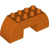 Duplo Brick 2 x 6 x 2 Curved with 2 x 2 Cutout on Bottom