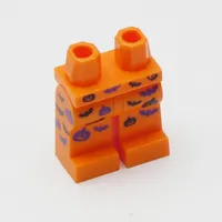 Hips and Orange Legs with Black and Purple Bat and Jack O' Lantern Halloween Print