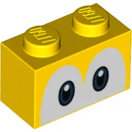 Brick 1 x 2 with Blue Eyes (Yoshi) Print