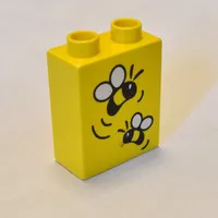 Duplo Brick 1 x 2 x 2 with Two Bees Print