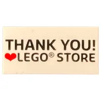 Tile 2 x 4 with 'THANK YOU! LEGO STORE' print