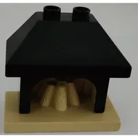 Duplo Fireplace with Black Top with 2 Top Studs