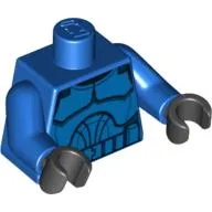 Torso Armor Clone Trooper Print (Clone Wars), Blue Arms, Black Hands
