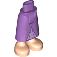 Minidoll Hips and Skirt with Ankles with Medium Lavender Skirt, Lavender Trim