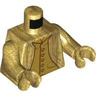 Torso Robes, Open over Vest with Pocket and Buttons, Dark Red Lines Print, Pearl Gold Arms and Hands