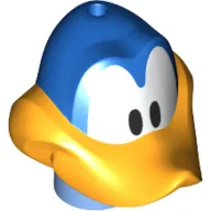 Minifig Head Special, Bright Light Orange Beak, White Eyes print (Road Runner)