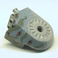 Animal Body Part, Dinosaur Body Quarter with Pin Holes, Dark Gray Streaked/Sand Blue/Black Streaked/Red Spotted Print