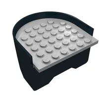 Boat Hull Section, Stern 6 x 6 x 3 1/3 with Light Gray Deck